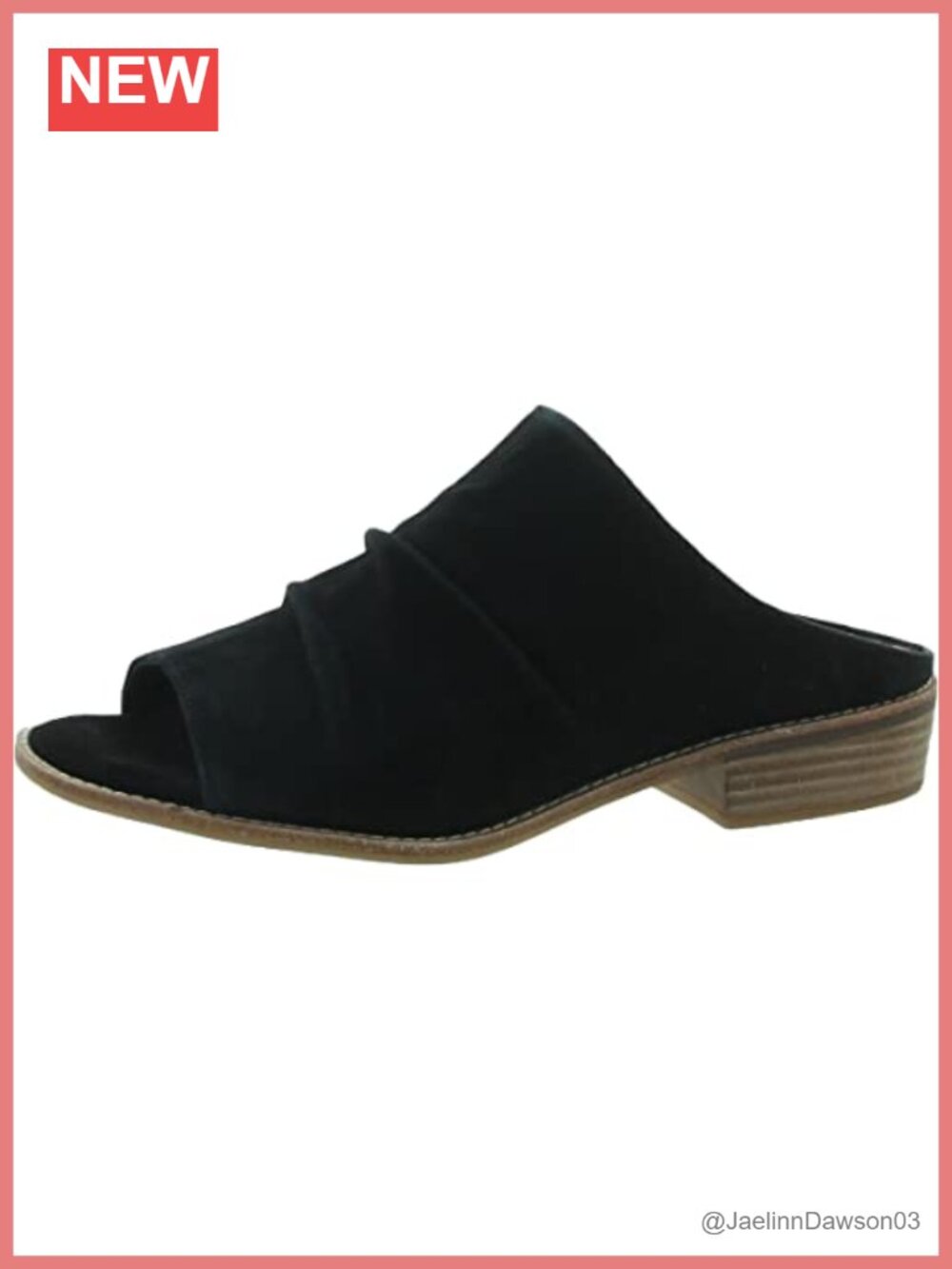 Söfft Netta Ruched Slide Sandals Leather Stacked Heel Slip On Comfort